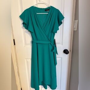 Andrew Marc Teal Midi Dress